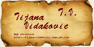 Tijana Vidaković vizit kartica
